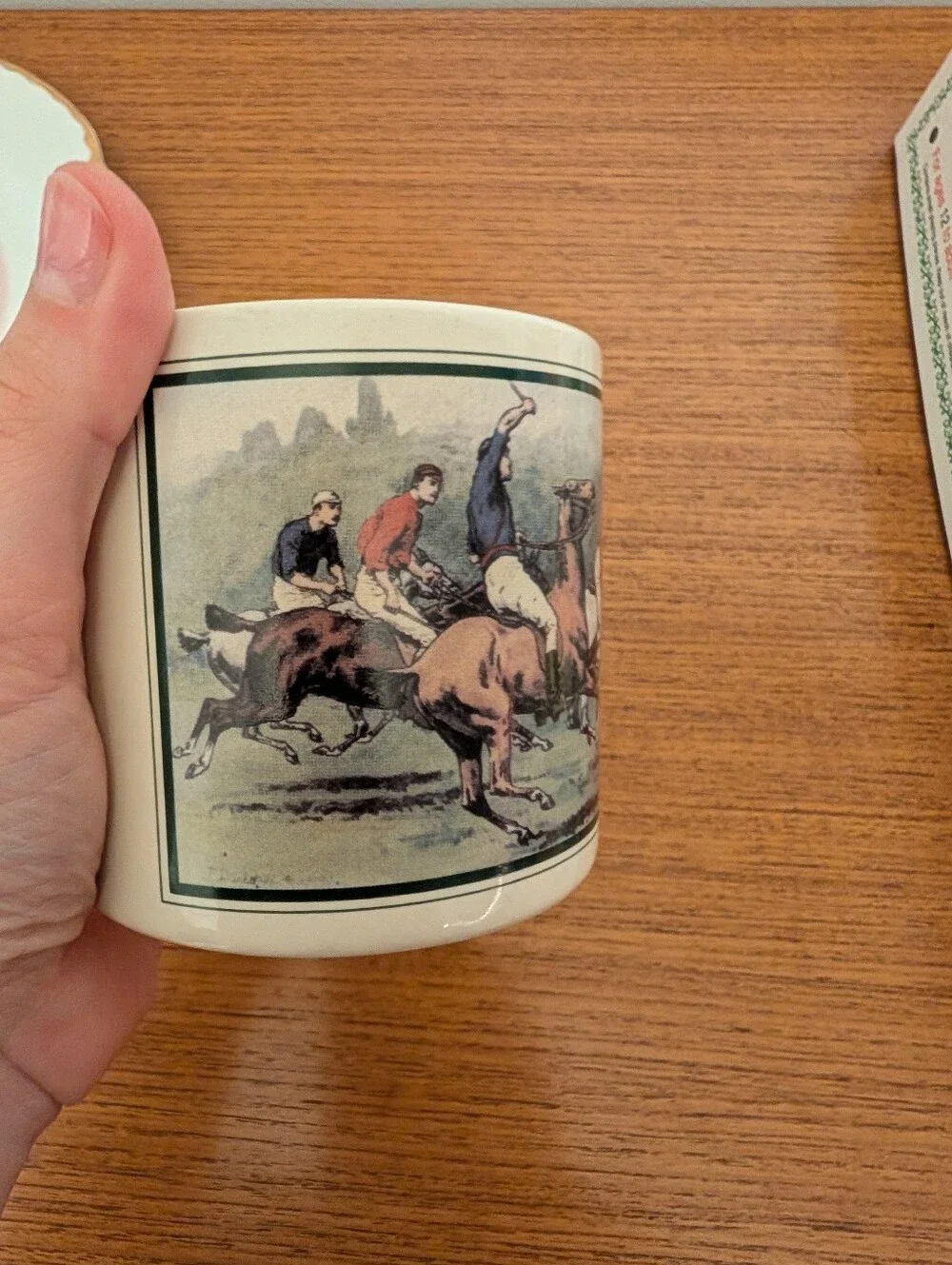 Vintage 70-80s Equestrian Polo Match Ralph Lauren Ceramic Coffee Mug Old Money